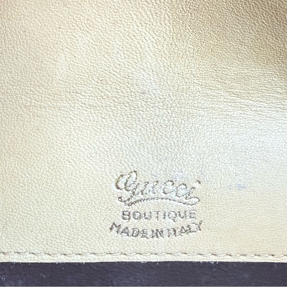 Early Vintage Gucci Shoulder Bag Coated Canvas Monogram Tan Leather Crossbody - Picture 11 of 16